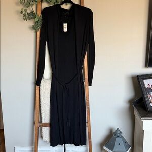 Express Black Long Sleeve Fine Gauge Sweater Cardigan w/ Belt